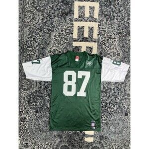 New York Jets Jersey Laveranues Coles Y2K Reebok Green Short Sleeve Men Medium